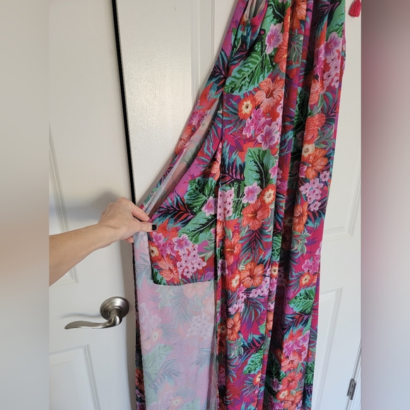 🌸 Show me your Mumu Rochester Maxi Dress Floral Flowy Dress Tropical Hawaiian - Picture 3 of 11